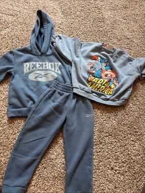 3 sweaters + 2 pants Reebok New Balance Marvel Kids Blue - Matching Hoodie Set